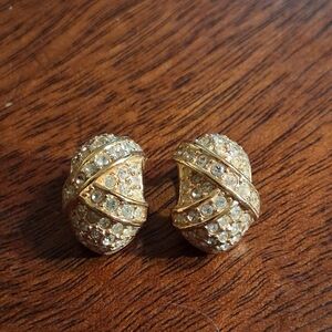 Elegant Gold and Silver Crystal Earrings